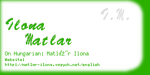 ilona matlar business card